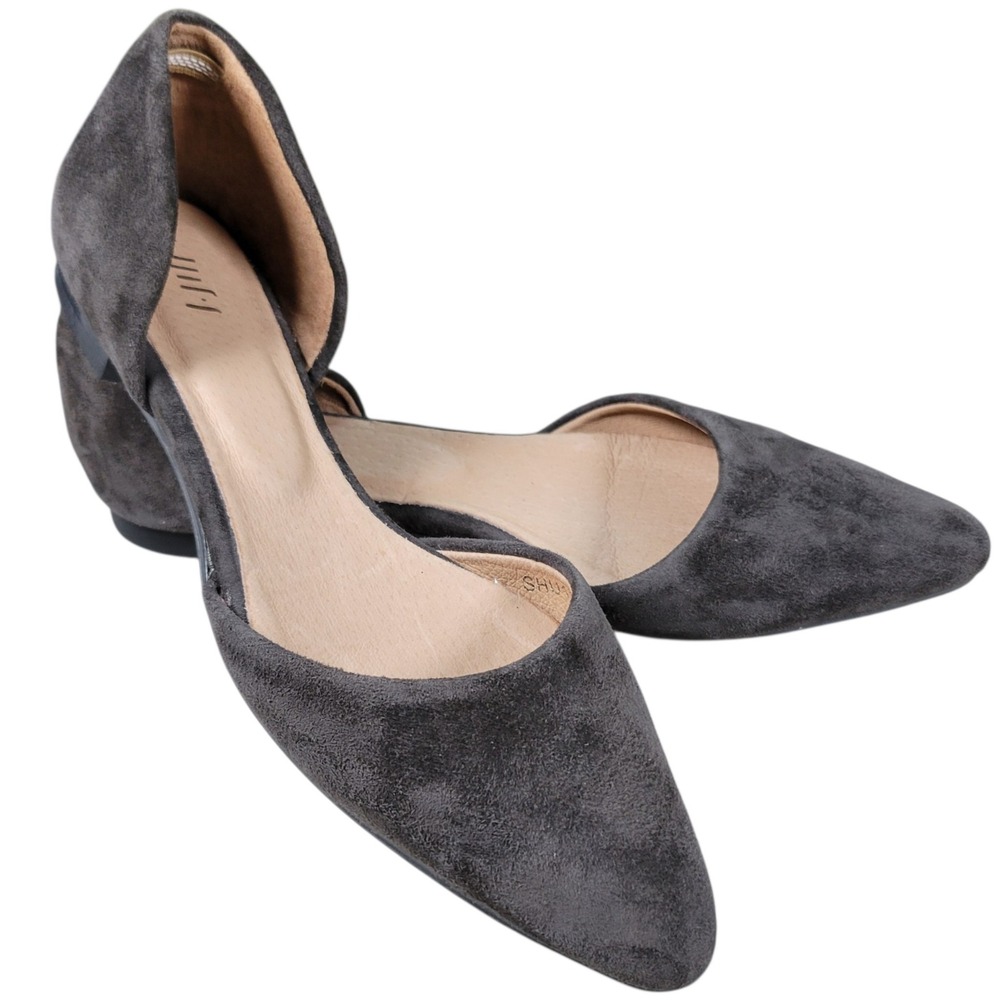 J. Jill D'Orsay Flats Womens 7 Grey Brown Suede Pointed Toe Minimalist Career
